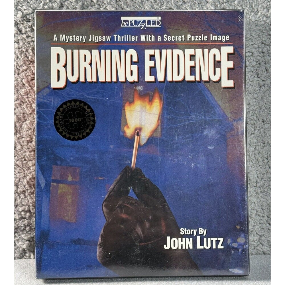Vintage BePUZZLED Jigsaw PuzzleBurning Evidence 1000pcs Story John Lutz Sealed